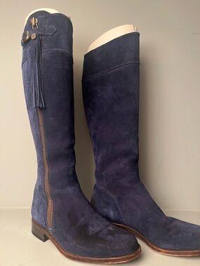 Spanish Boot Company Blue Suede Boots- Size 39